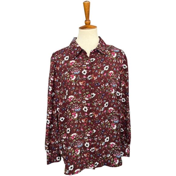 NWT Elie Tahari Long Sleeve Floral Spring Summer Workwear Blouse Size XL - Picture 3 of 9